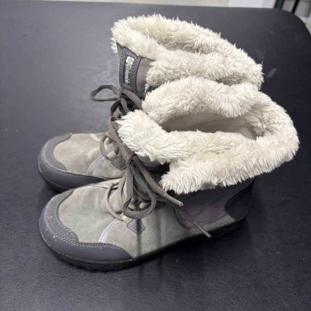 Columbia‎ Ice Maiden Grey Waterproof Snow Boots Techlite Cushioned Size 5